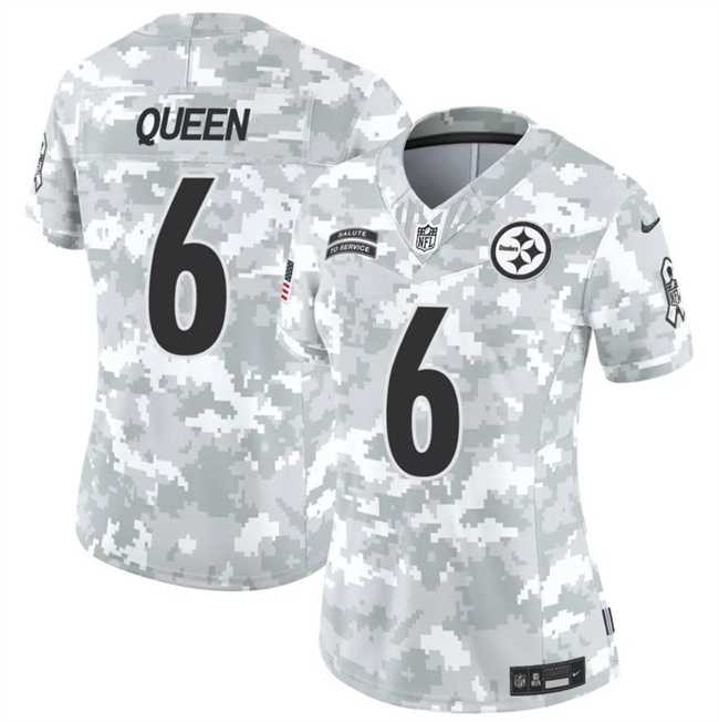 Womens Pittsburgh Steelers #6 Patrick Queen 2024 F.U.S.E Arctic Camo Salute To Service Limited Stitched Jersey Dzhi